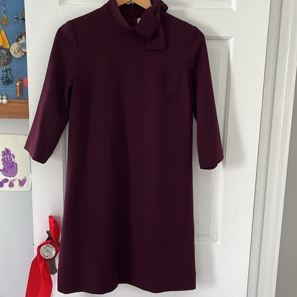 GOAT AVA BOW EMBELLISHED WOOL CREPE TURTLE NECK MINI DRESS - Picture 5 of 9